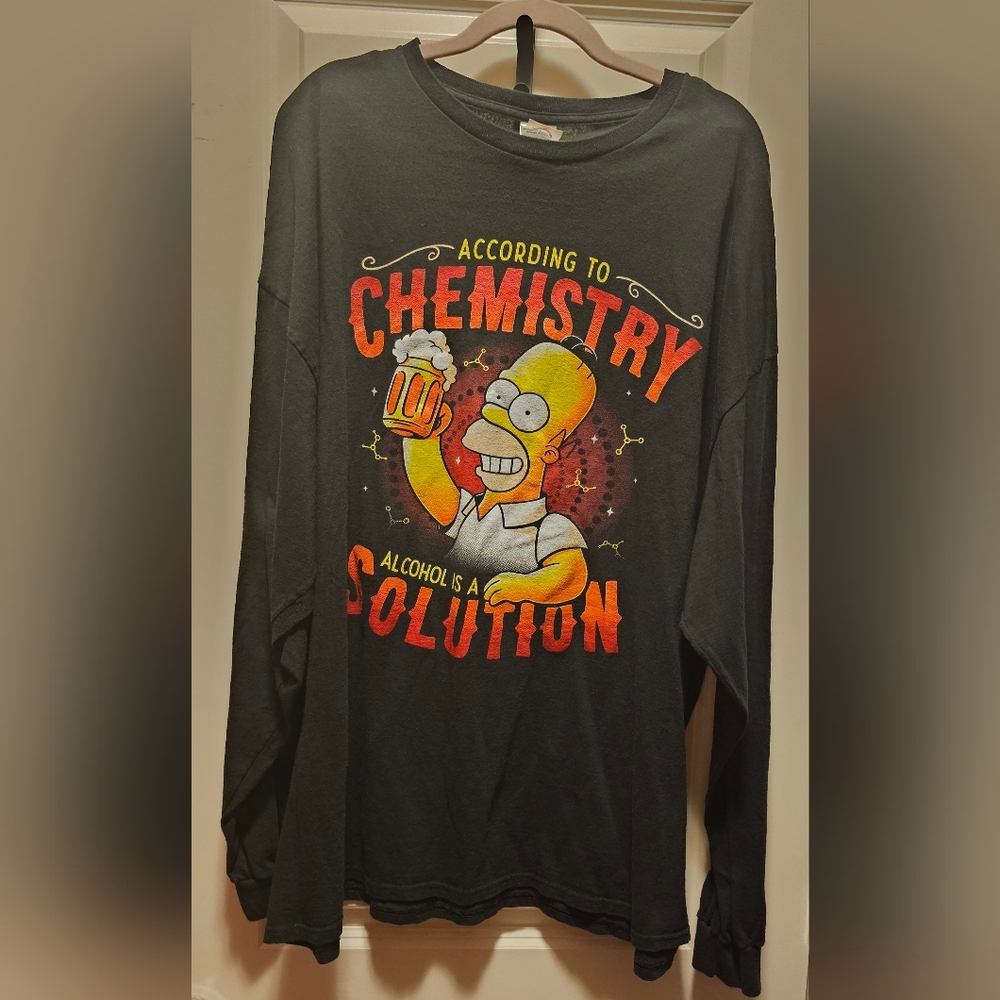 Mens 3XL Long Sleeve Homer Simpson Tee Shirt